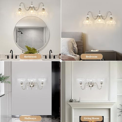 Brushed Nickel Bathroom Vanity Light (Nickel / 3-Light)