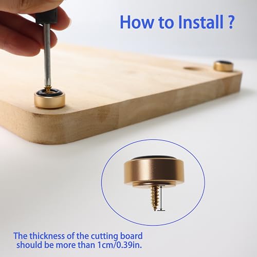 4‑Pcs Brass Cutting Board Feet