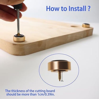 4‑Pcs Brass Cutting Board Feet