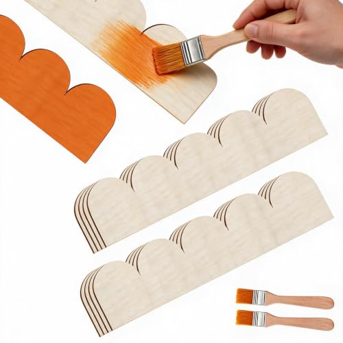 Unfinished Scalloped Decorative Wood Trim Scalloped Edge Decorative Wood Molding Cute DIY Moulding Trim for Home Wall Window Cabinet Shelf Door Frames Decoration