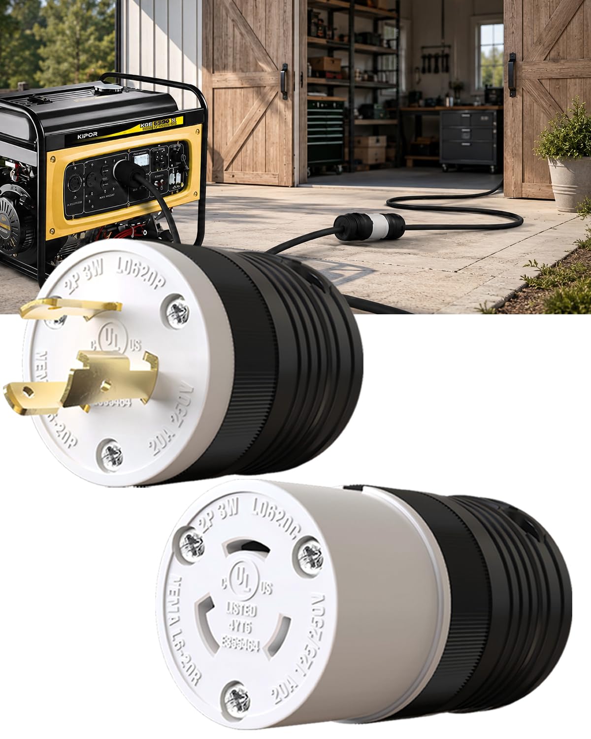 1 Set NEMA L6 (Black / L6-20P&L6-20R)