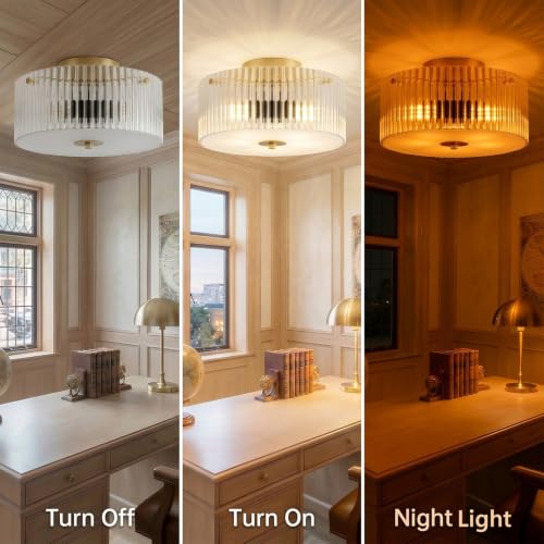13.8" Gold Flush Mount Ceiling Light