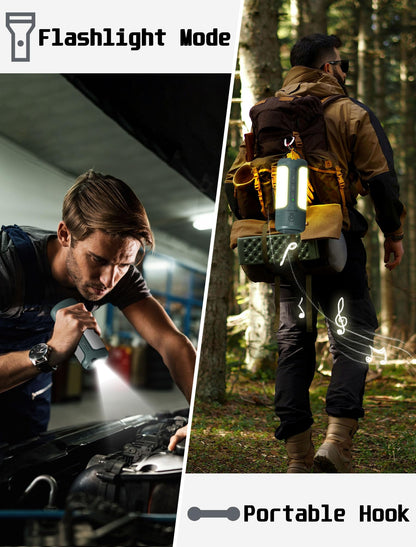 4 in 1 Foldable Camping Lantern with Bluetooth Speaker