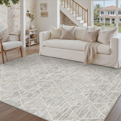 5x7 Area Rug Grey Washable Rugs for Living Room (L| Grey / 5' x 7' (Rectangular))