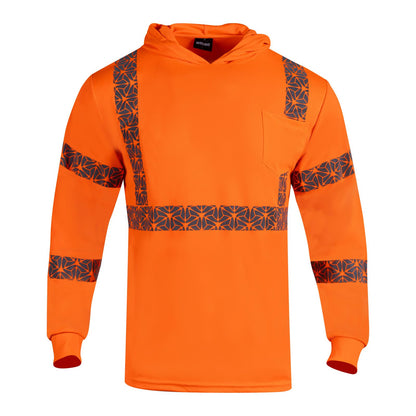 2PCS High Visibility Reflective Safety Shirts with Hood (XX-Large / Orange)