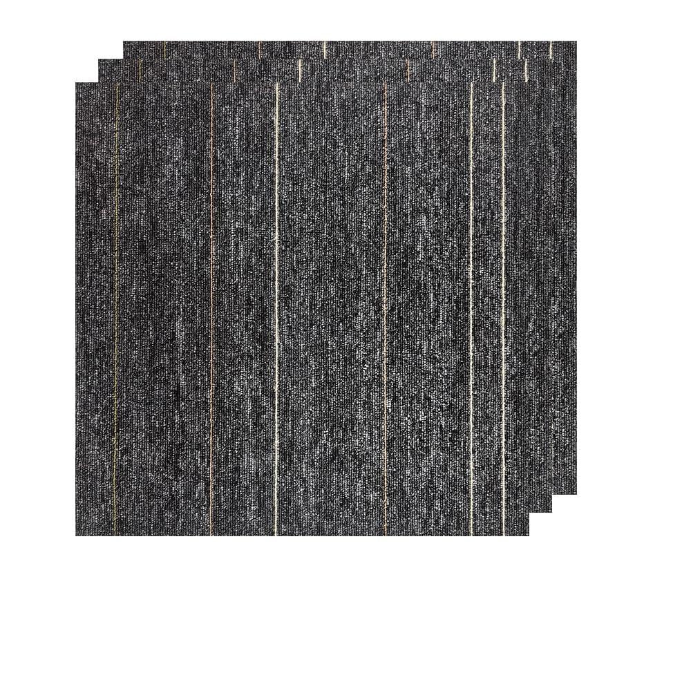 32 Pieces of Carpet 20x20 inch Square Carpet Tiles (dark gray stripe-06)