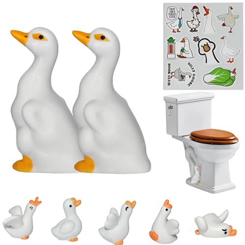 Set of 2 Goose Toilet Bolt Covers Decorative Toilet Screw Cover Caps