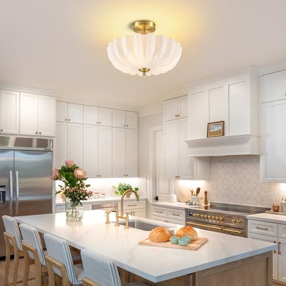 Gold Semi Flush Mount Ceiling Light (Gold)