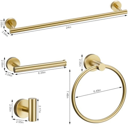Brushed Gold Bathroom Accessories Set