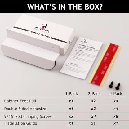 1 Pack Under Cabinet Foot Pull (White)