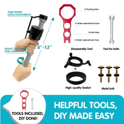 Toilet Tank Replacement Kit with Dual Flush Modes
