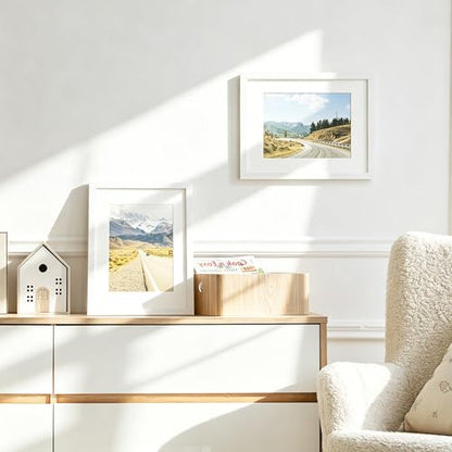 8.5 by 11 Solid Wood Frame Set of 2 (White Wood Grain / 8.5x11)