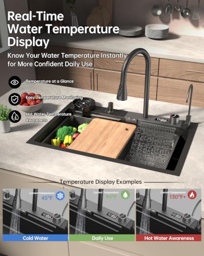 Kimates Waterfall Workstation Kitchen Sink