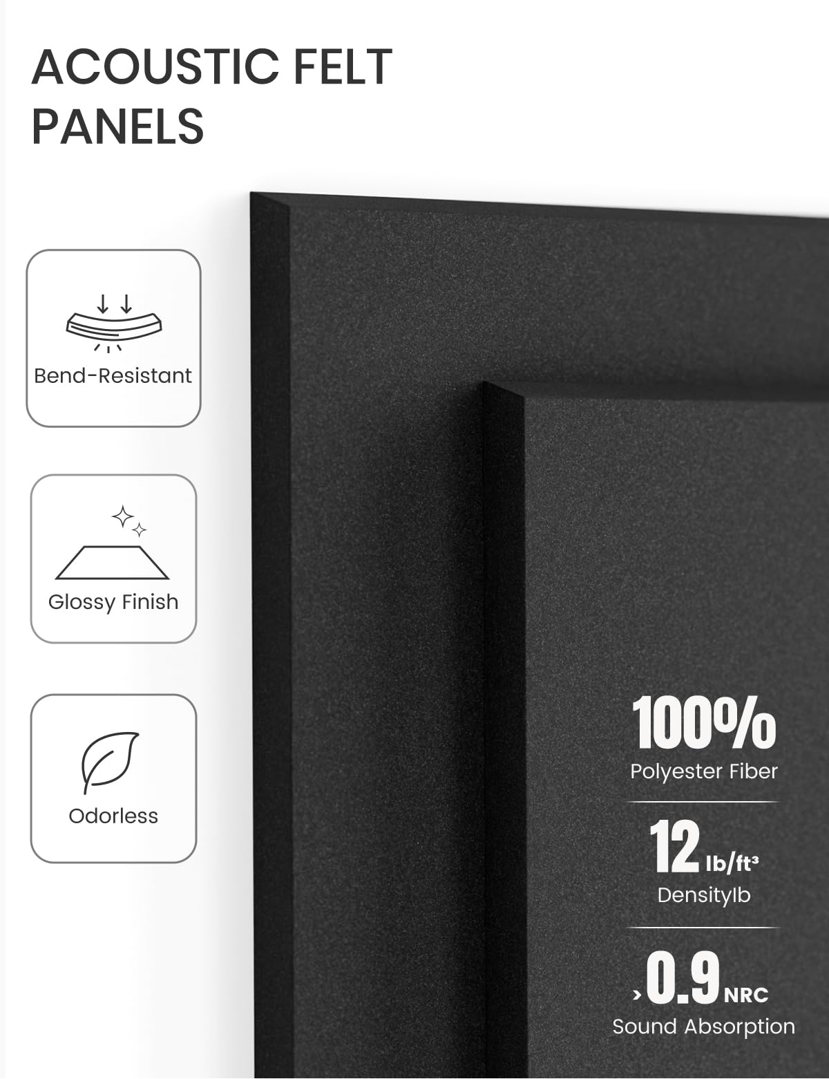 Felt Bulletin Board & Cork Board Alternative 48'' x 36'' (Charcoal Gray-1 / Solid tile 6-pack)