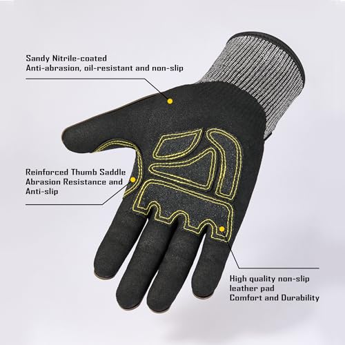 A7 Cut Resistant Work Gloves with TPR