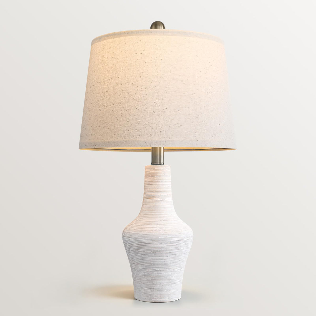 23" Farmhouse Ceramic Table Lamp Modern Bedside Lamps Off (23.25" Single - Off-White)
