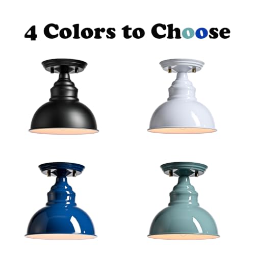 Flush Mount Ceiling Light Farmhouse Industrial Metal Dome Shade