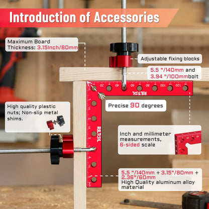 12Pcs Corner Clamps for Woodworking (Red)