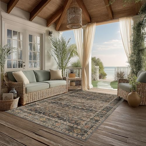 Washable Area Rug 5×7 for Living Room (Camel / 5' x 7' (Rectangular))
