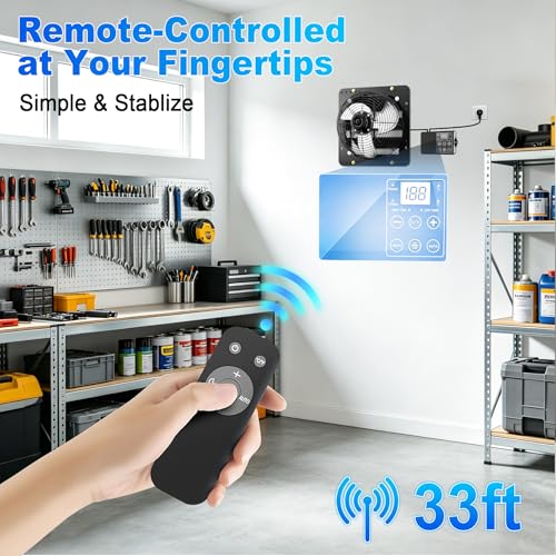 Shutter Exhaust Fan with Thermostat & Smart Speed Remote Control