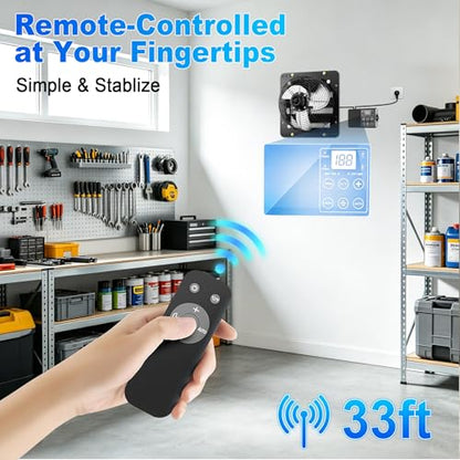 Shutter Exhaust Fan with Thermostat & Smart Speed Remote Control
