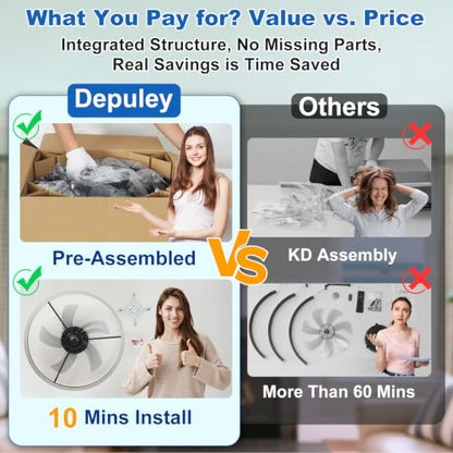 DLLT Modern Ceiling Fans with Lights