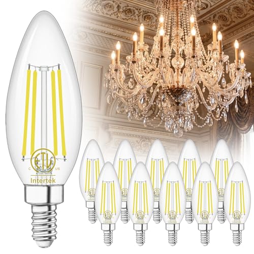 10 Pack E12 LED Light Bulb 60W Equivalent 3000K Soft White for Chandelier (10 Count (Pack of 1))