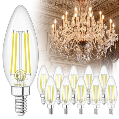 10 Pack E12 LED Light Bulb 60W Equivalent 3000K Soft White for Chandelier (10 Count (Pack of 1))