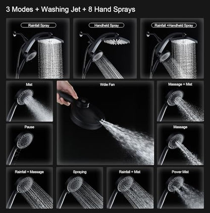 Rain Shower Head with Handheld Showerhead