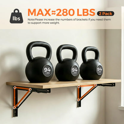 Black Folding Shelf Brackets (20 Inch)