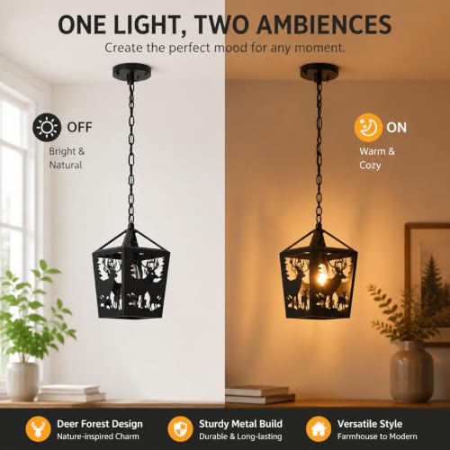 Farmhouse Rustic Semi Flush Mount Ceiling Light Fixture