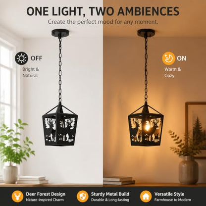 Farmhouse Rustic Semi Flush Mount Ceiling Light Fixture