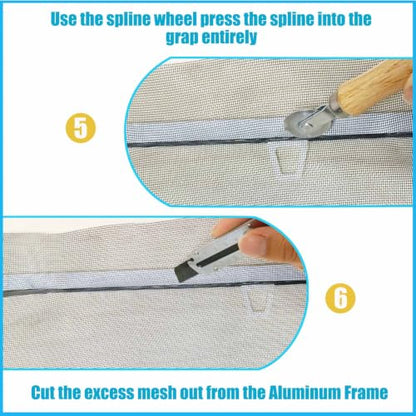Window Screen Frame Kit DIY Screen Replacement Kit Screens to Fit Any Window with Full Tool Set
