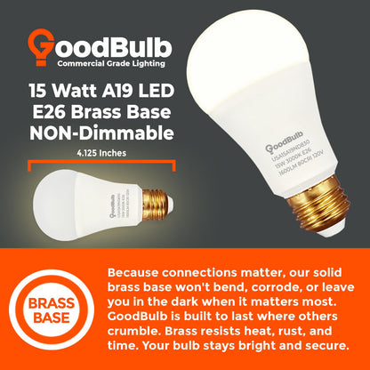 Made in USA A19 LED Light Bulbs (Warm White)