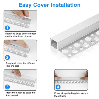 Plaster in LED Channel for Drywall (10PACK 3.3FT)