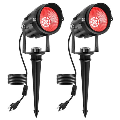 Halloween Red Landscape Lights Outdoor (Red / 2 Pack)