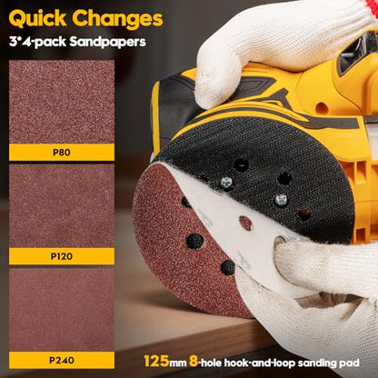 Cordless Random Orbital Sander for Dewalt 20V Battery