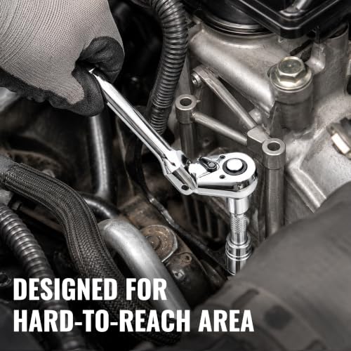 Flex Head Ratchet Wrench with Extension Bar