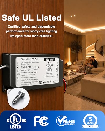 12V & 24V Dimmable LED Driver 60W 96W 1 Pack & 2 Pack