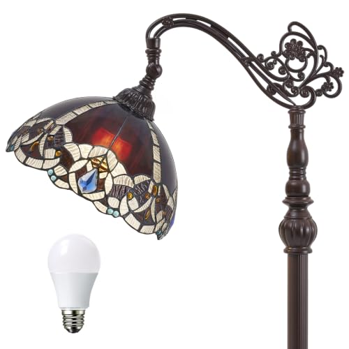 Tiffany Style Stained Glass Arc Floor Lamp