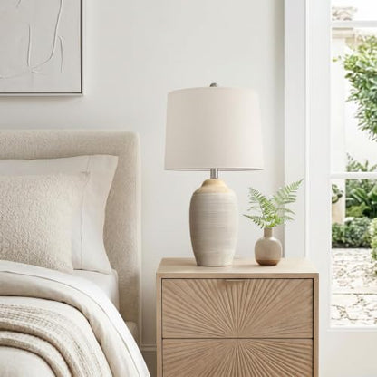 24.5" Rustic Bedside Lamp with Natural Textured Finish