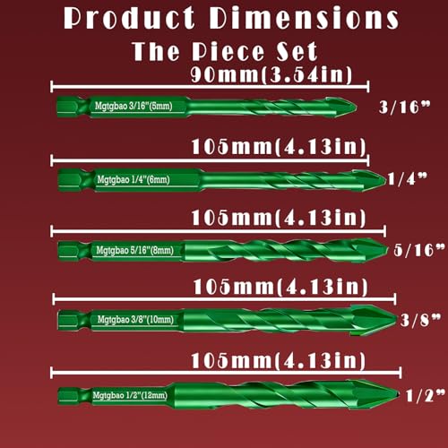 10PC Green Upgraded Concrete Drill Bit