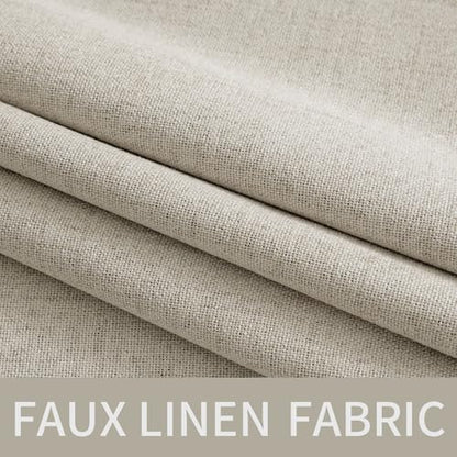 100% Blackout Linen Curtains for Bedroom 52x45 Inches Cobblestone (Cobblestone / 52"W x 45"L (Pack of 2))