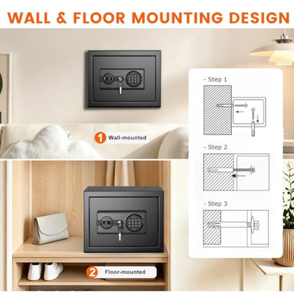 Large Home Safe Water and Fireproof with Digital Keypad Lock