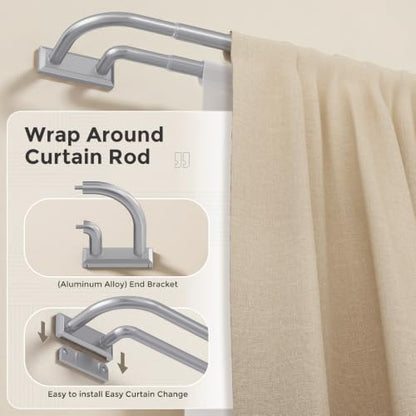 Double Curtain Rod 34 (Silver / 34"-112")