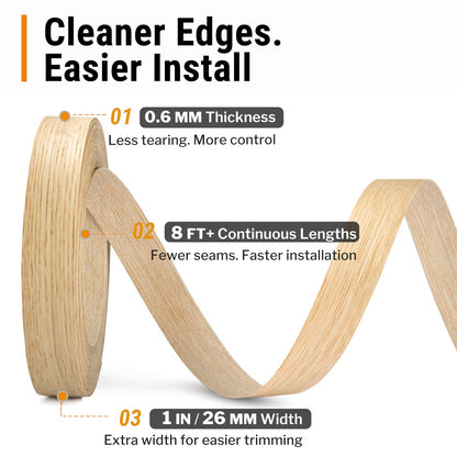 White Oak Edge Banding 1 Inch x 50 FT Roll (White Oak / 1 in x 50 ft)
