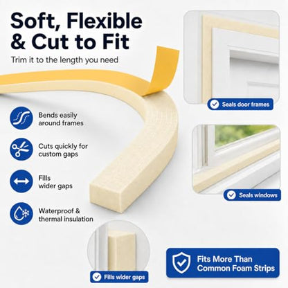 Self Adhesive Weather Stripping Foam Tape for Doors & Windows