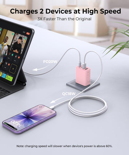 2Pack 40W USB C Charger Block (2Pack Ginger Red / 40W)