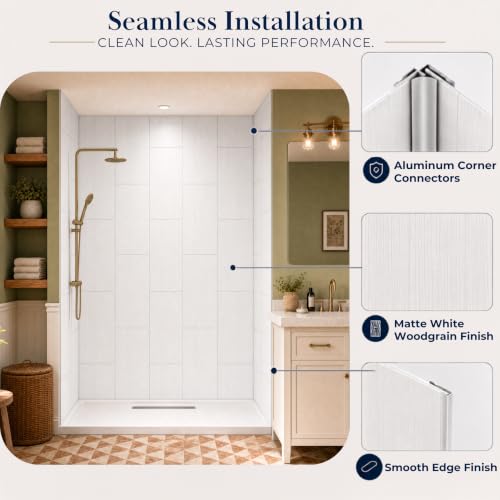 3 Piece Shower Wall Panel Surround Kit