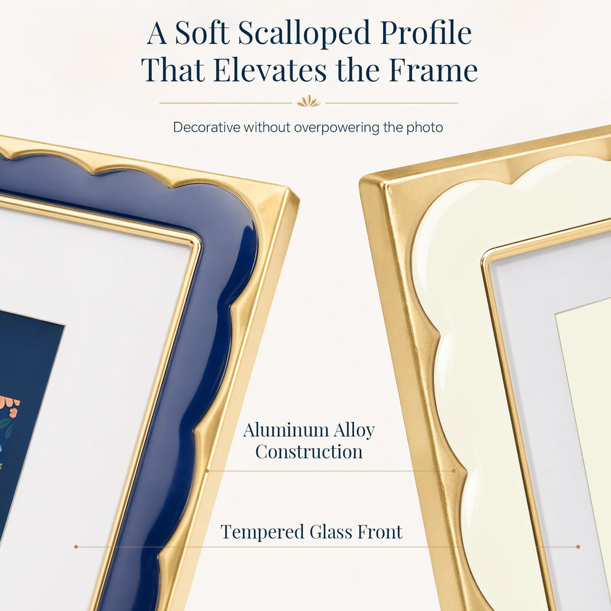 8x10 Scalloped Enamel Picture Frame (Cloud Ivory / 8x10)